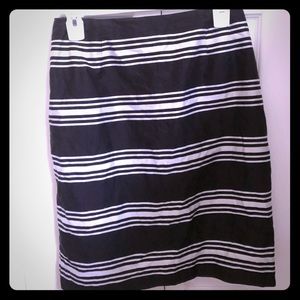 Black and white Talbots striped skirt size 10